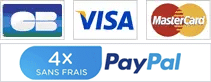 Moyen de paiement : CB, VISA, Mastercard, Paypal 4 x sans frais