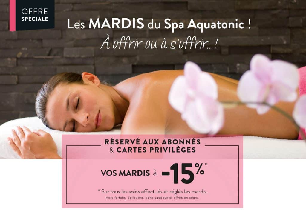 Les mardis du Spa Aquatonic ! 1 tarif reduit au spa les mardis à Nantes
