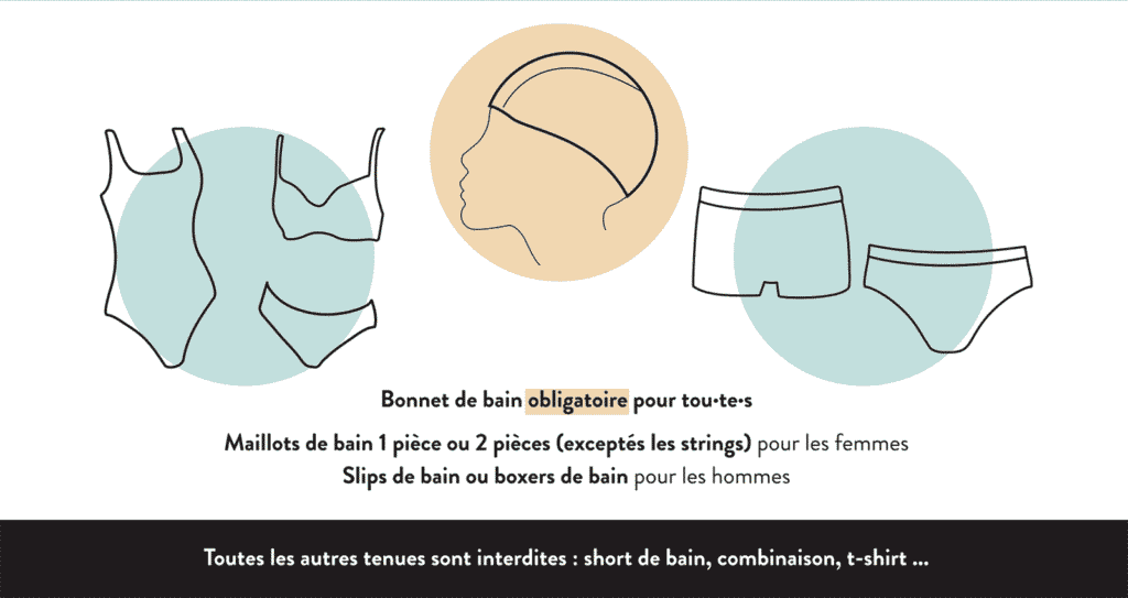 Bonnet de bain obligatoire et maillots correct exigé