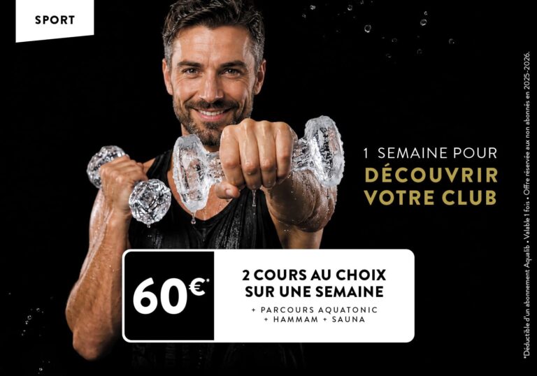 Testez 2 cours + le Parcours Aquatonic