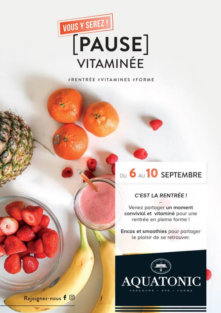 Pause vitaminé du 6 au 10 septembre à PAris