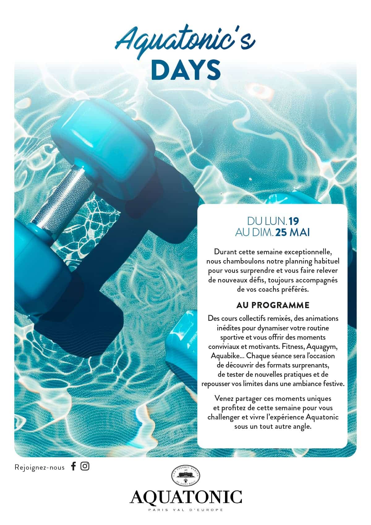 Evenement spécial Aquatonic Paris Val d'Europe