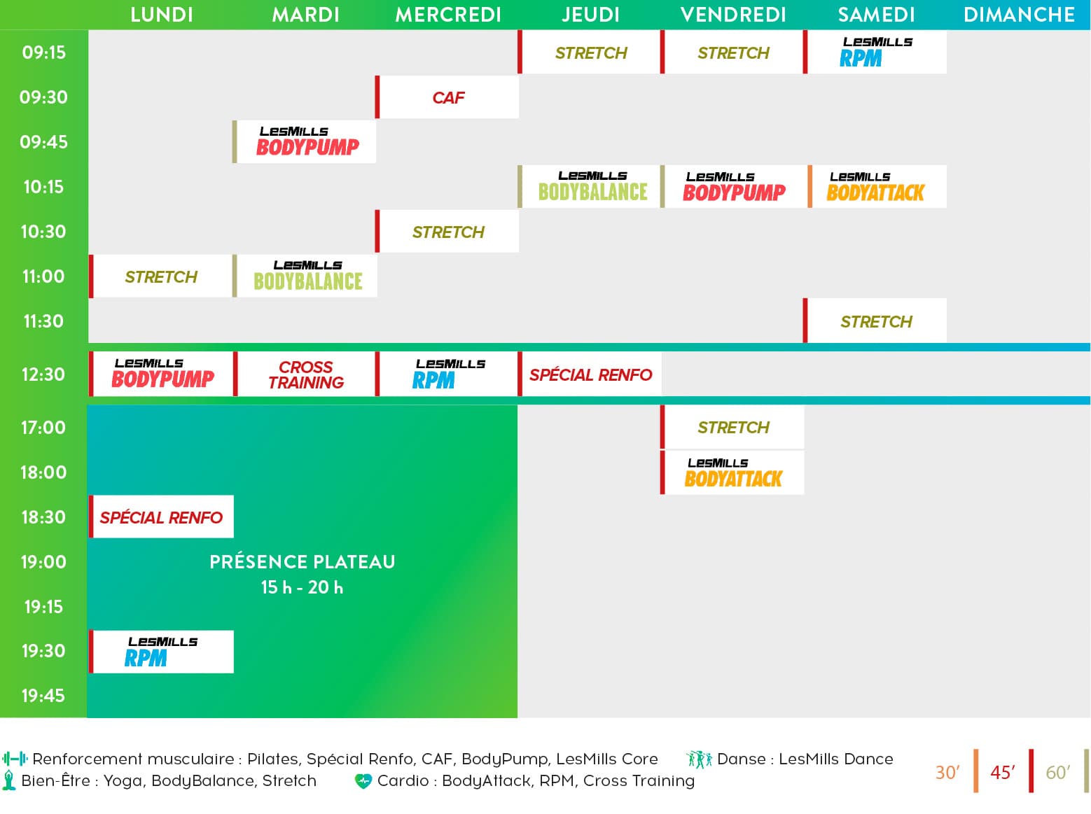 planning fitness rennes