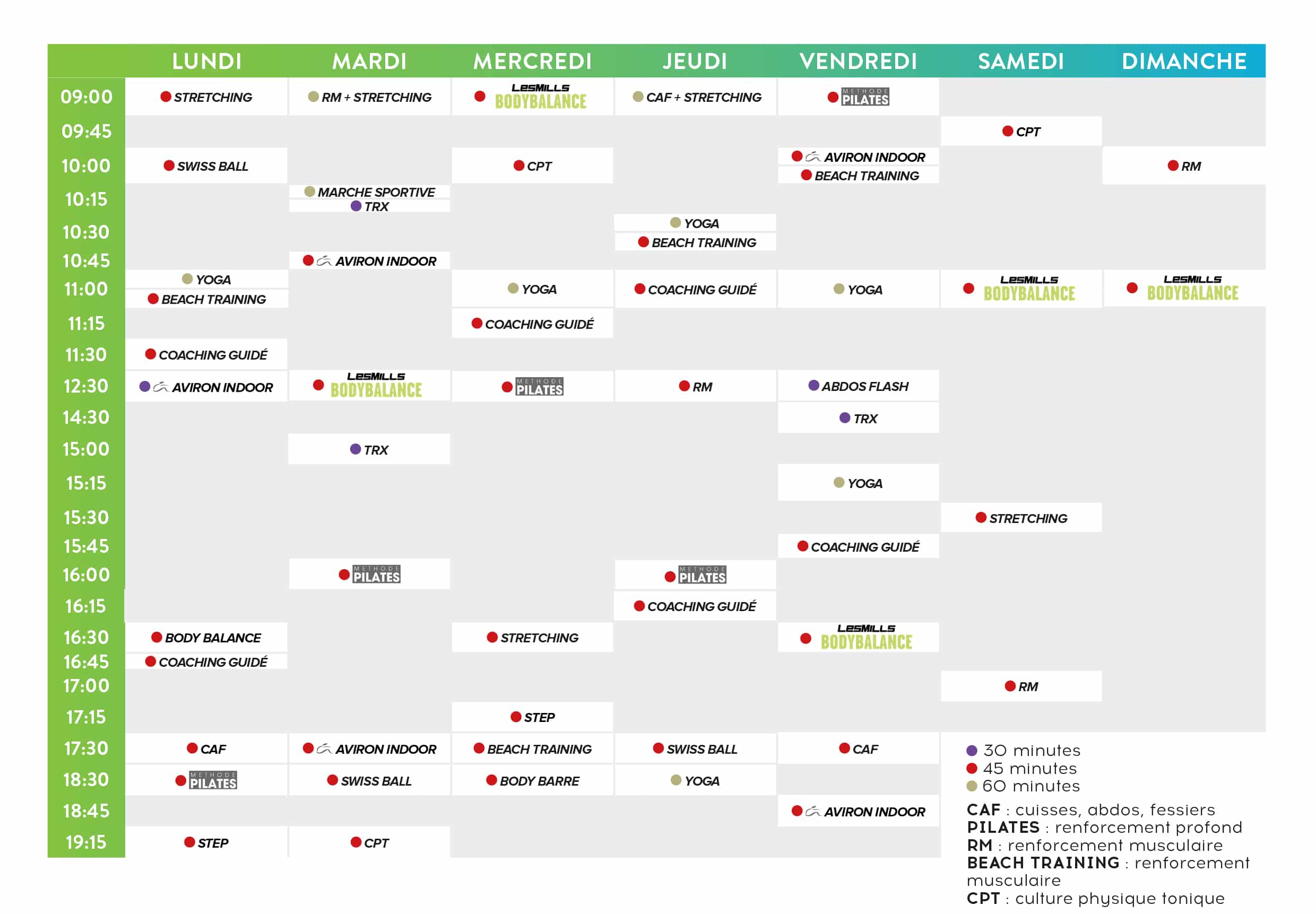 Planning fitness st malo