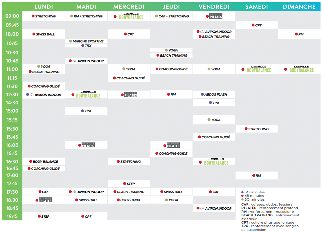 Planning fitness st malo