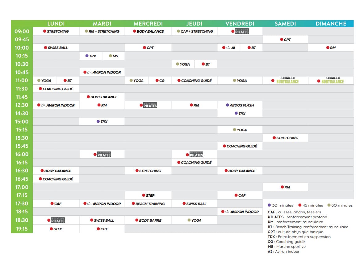 Fitness à Saint-Malo 4 Planning fitness st malo